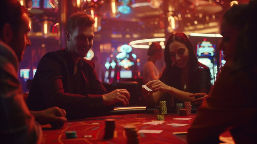 Meja live dealer baccarat di studio gaspol77 PMGC dengan pencahayaan profesional